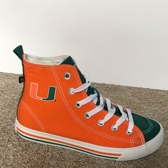 Univ of Miami SKICKS Sneakers Tennis Shoe High Top - Picture 3 of 8